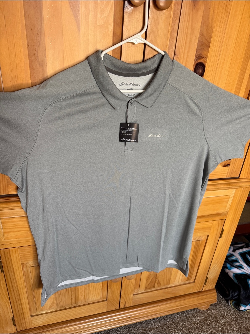 Eddie Bauer Men’s 2XL Gray Polo Shirt FREEDRY